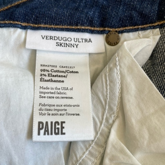 Paige Verdugo Ultra Skinny Women’s Jeans, size 28 - Picture 9 of 9